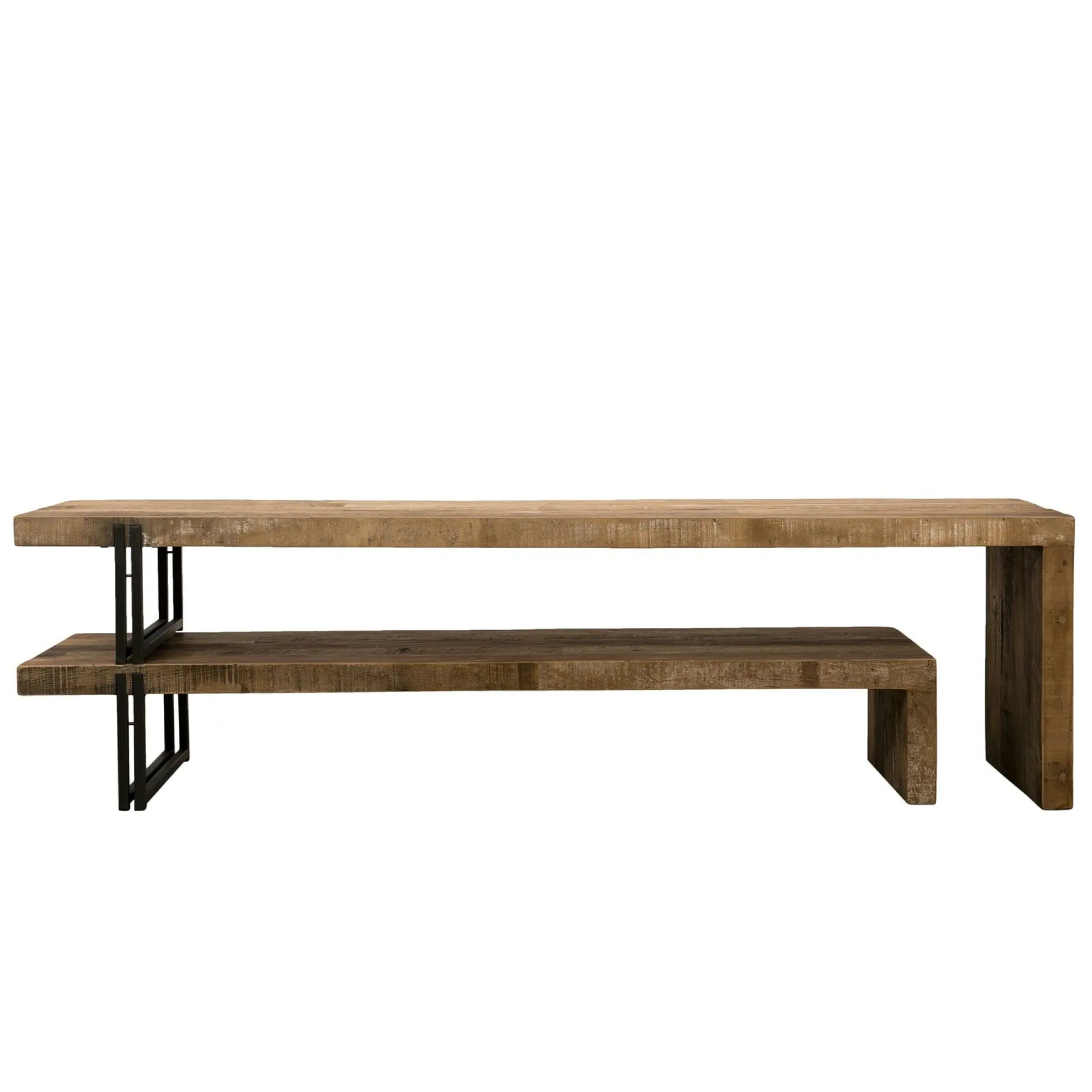 Banc tv bois recyclé 2 niveaux SWING