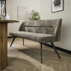 Banquette de salle à manger en velours texturé taupe 180 cm MELBOURNE