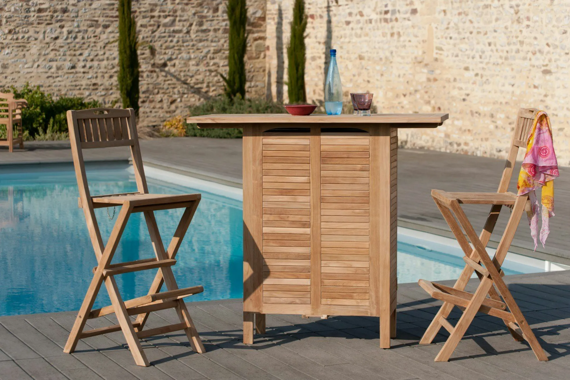 Bar de jardin en Teck brut massif 120cm SUMMER