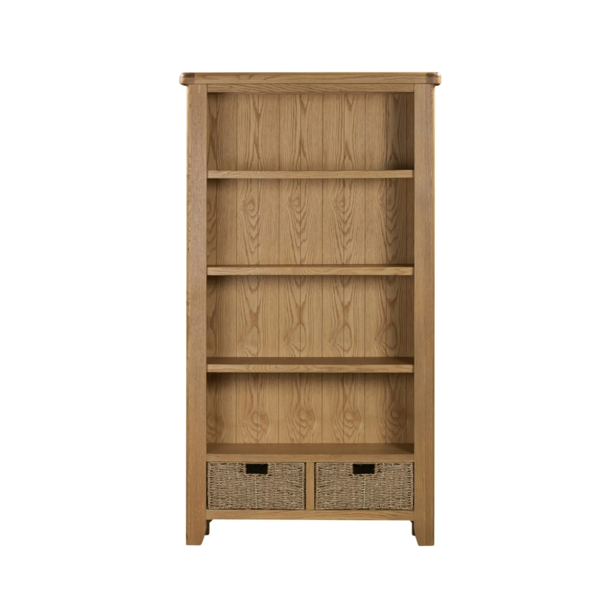 Bibliothèque chêne avec 2 paniers de rangement VALMONT