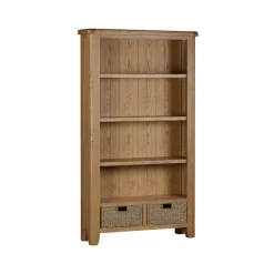 Bibliothèque chêne avec 2 paniers de rangement VALMONT