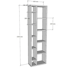 Bibliothèque colonne effet bois de chêne clair MARFA