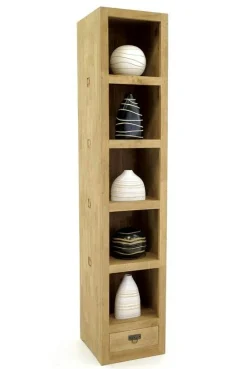 Bibliothèque colonne hévéa H196cm TESSA