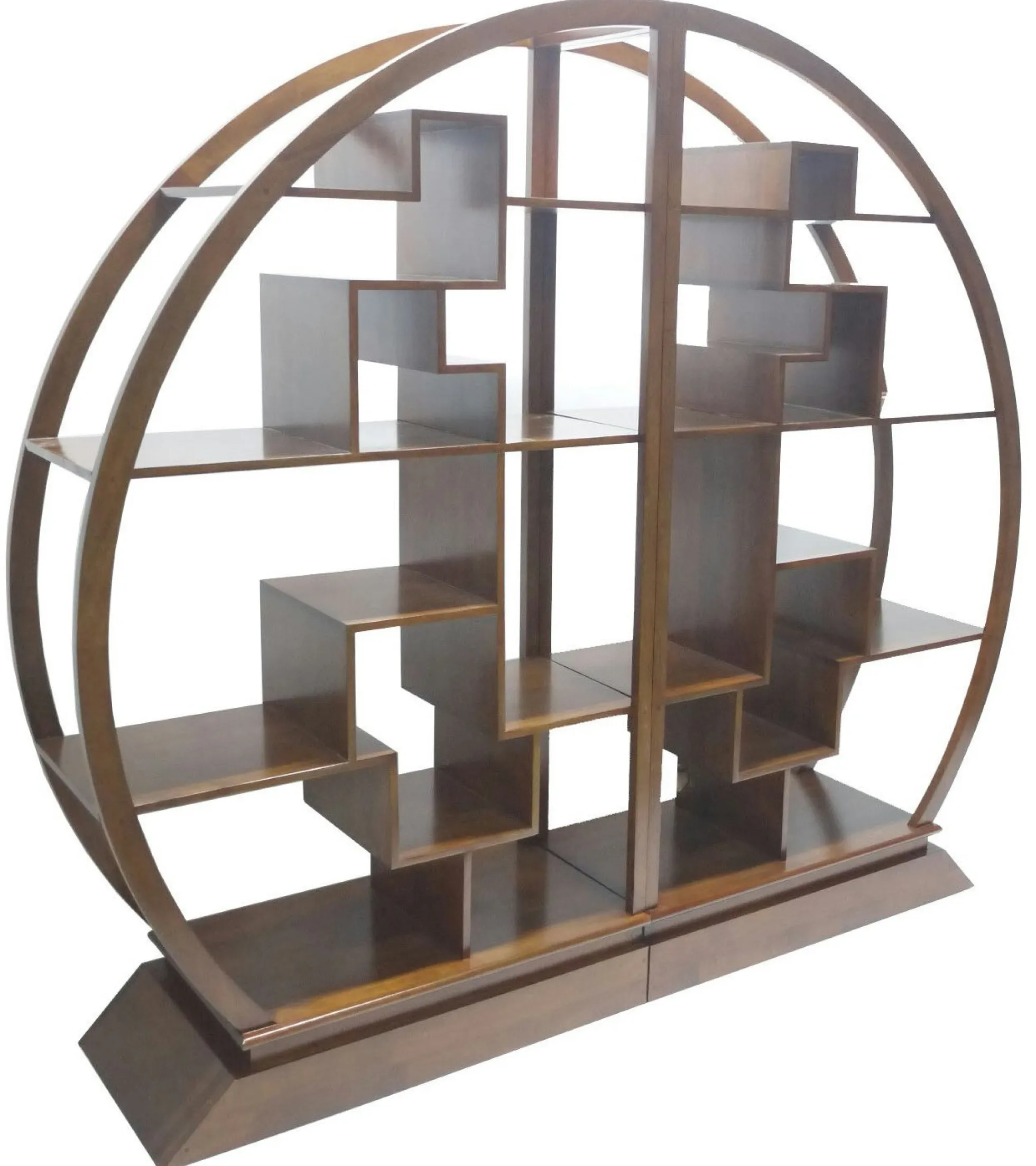 Bibliothèque demi cercle Hévéa 44x200x180 MAORI
