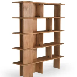 Bibliothèque en bois clair à plateaux ouverts 150 cm ALMA