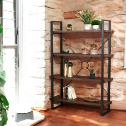 Bibliothèque Etagère bois brun recyclé SAMOA