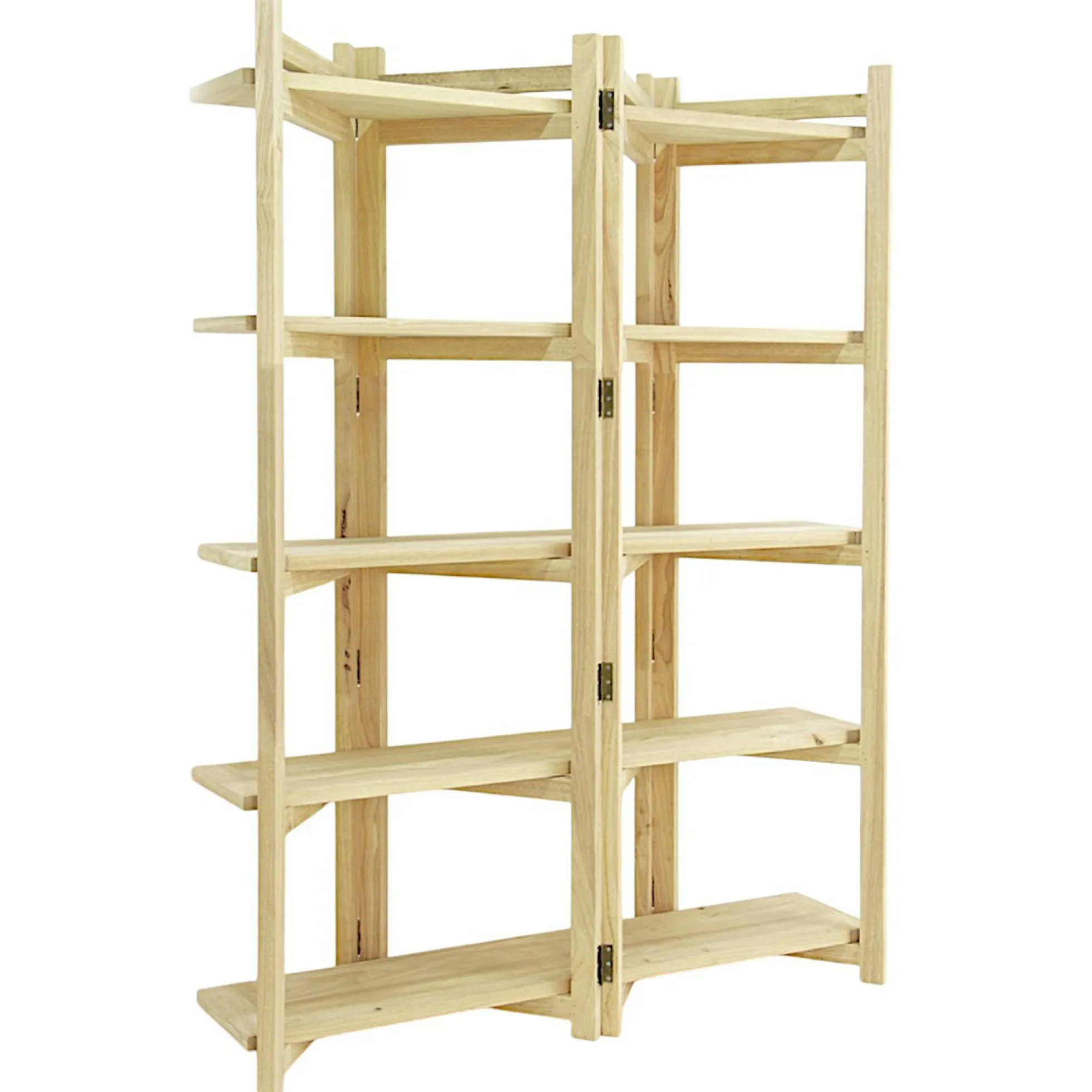 Bibliothèque Etagère Hévéa 5 plateaux 125x37x170cm MAORI