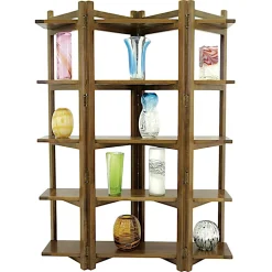 Bibliothèque Etagère Hévéa 5 plateaux 125x37x170cm MAORI