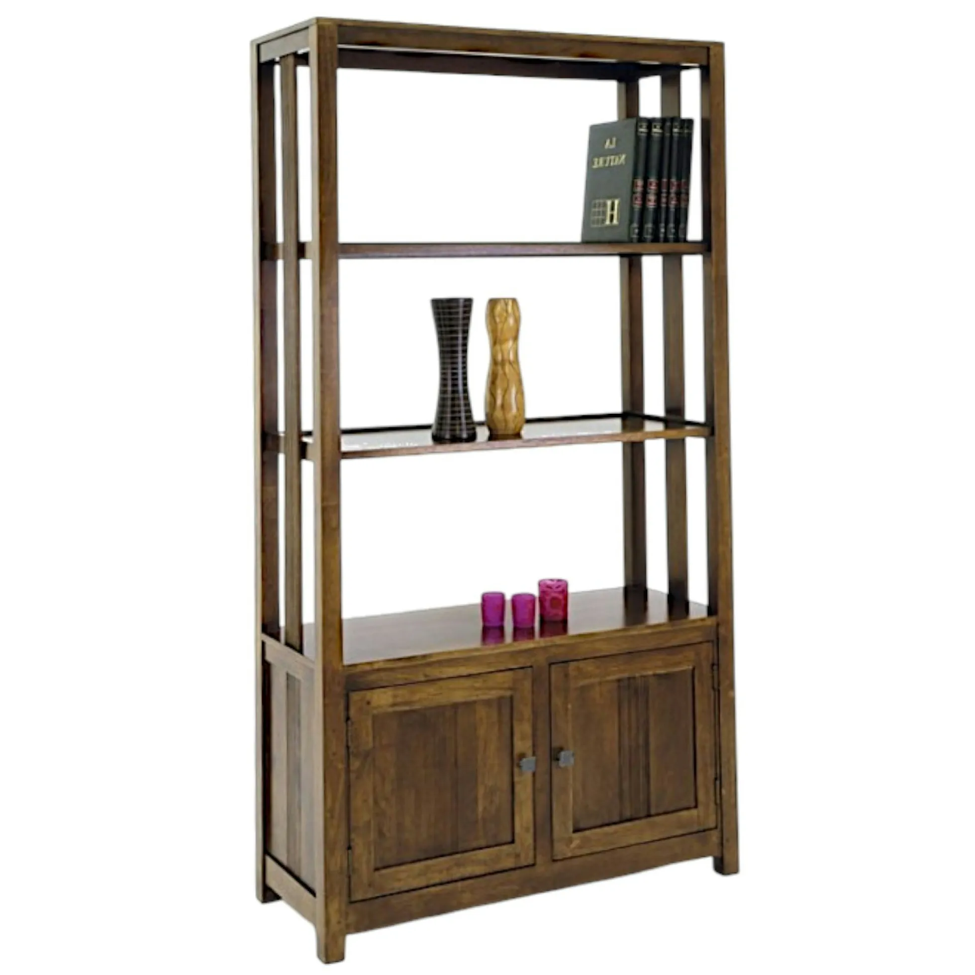 Bibliothèque exotique bois hévéa 100x190cm GALA