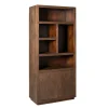 Bibliothèque haute bois foncé 2 portes MONTARO