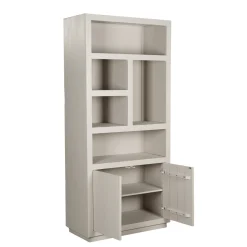 Bibliothèque haute bois sable 2 portes MONTARO