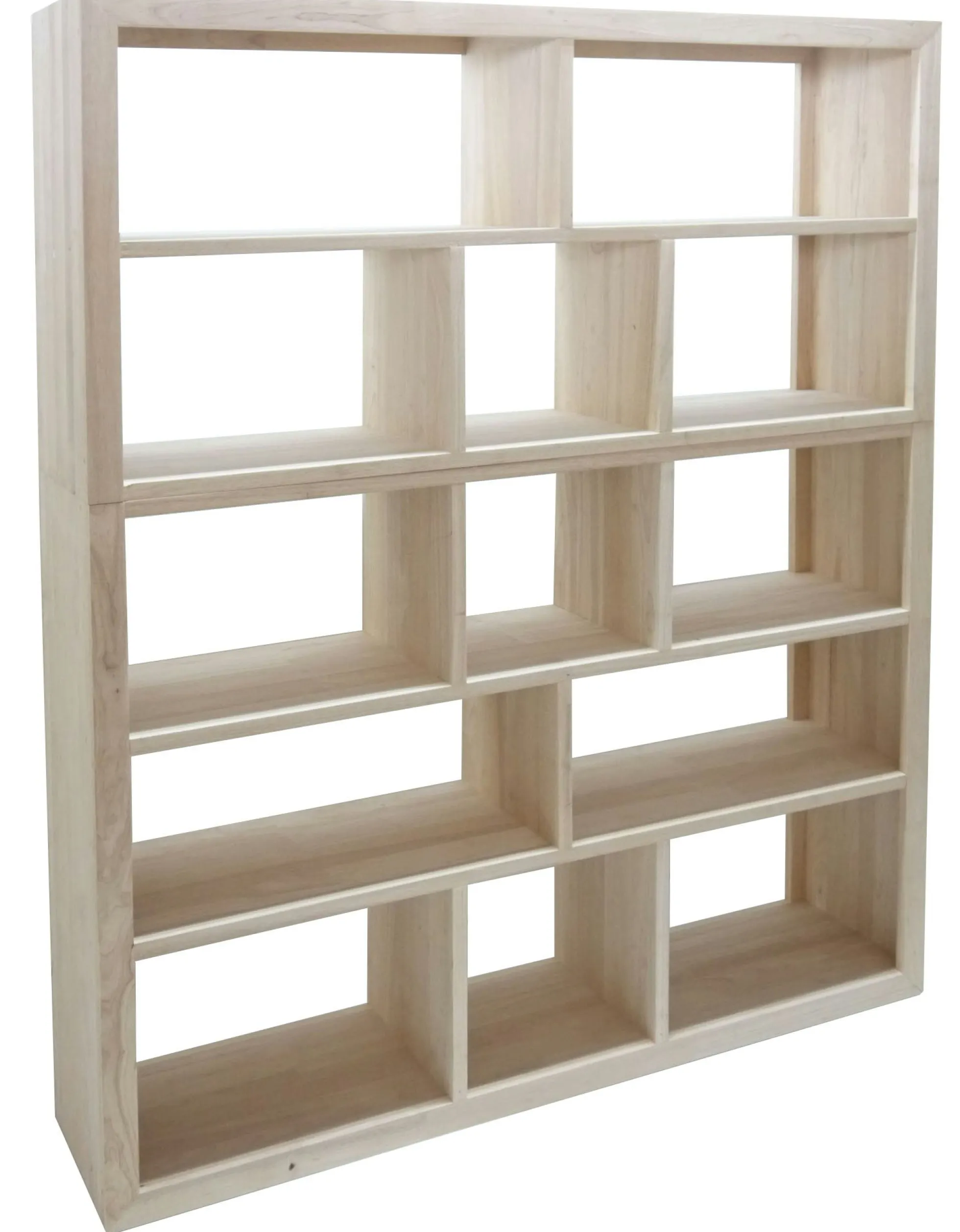 Bibliothèque Hévéa 13 niches en 2 parties 35x150x180cm HELENA