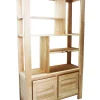 Bibliothèque Hévéa 2 portes, 6 niches 110x40x190cm OLGA