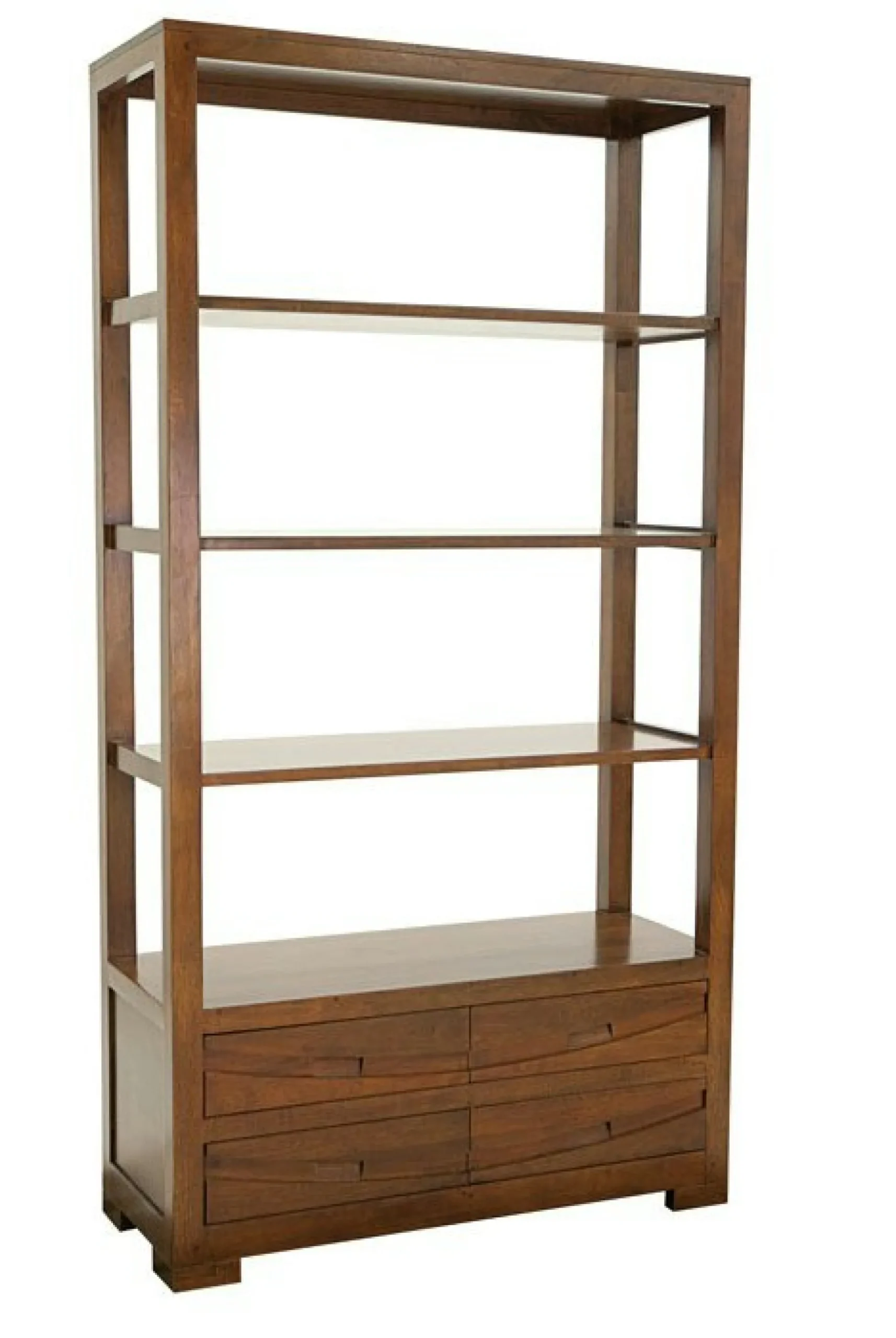 Bibliothèque Hévéa 4 tiroirs, 4 étagères 100x40x190cm NIAGARA