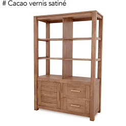 Bibliothèque moderne bois hévéa 110x165cm ATTAN
