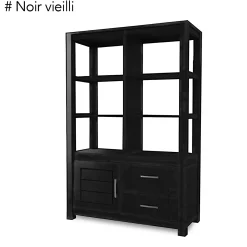 Bibliothèque moderne bois hévéa 110x165cm ATTAN