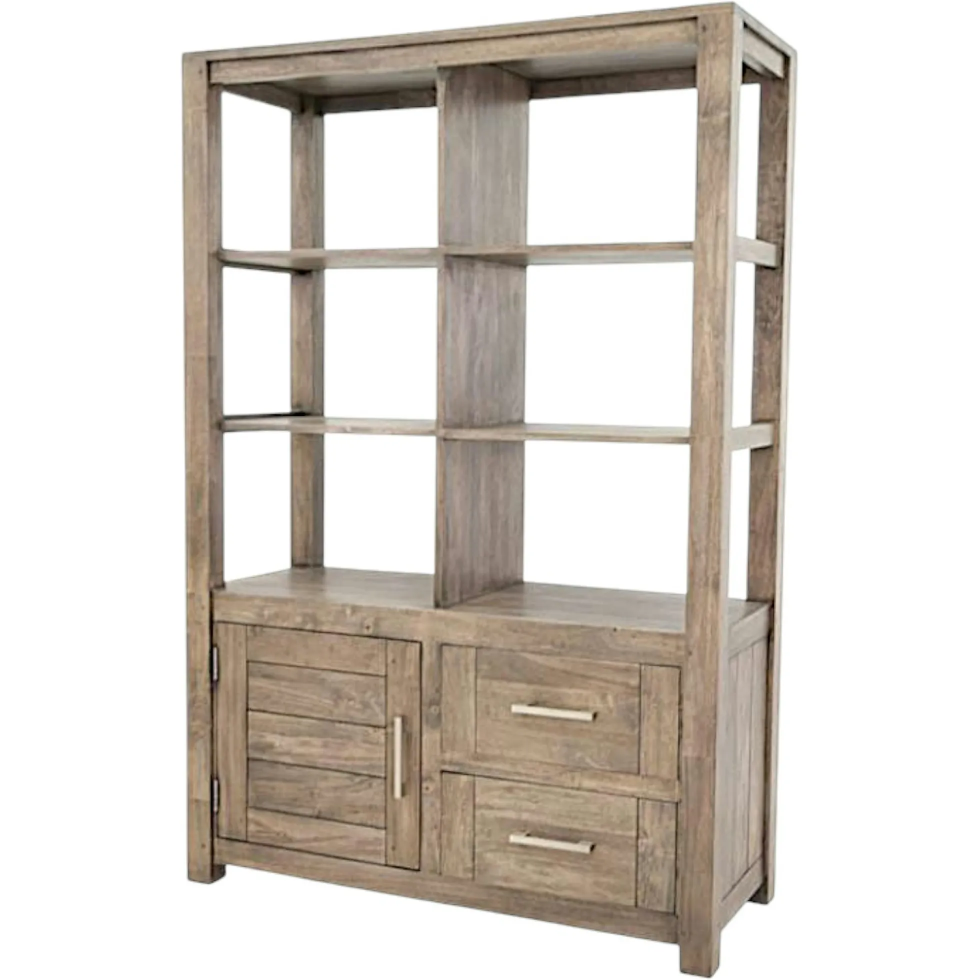 Bibliothèque moderne bois hévéa 110x165cm ATTAN