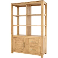 Bibliothèque moderne bois hévéa 110x165cm ATTAN