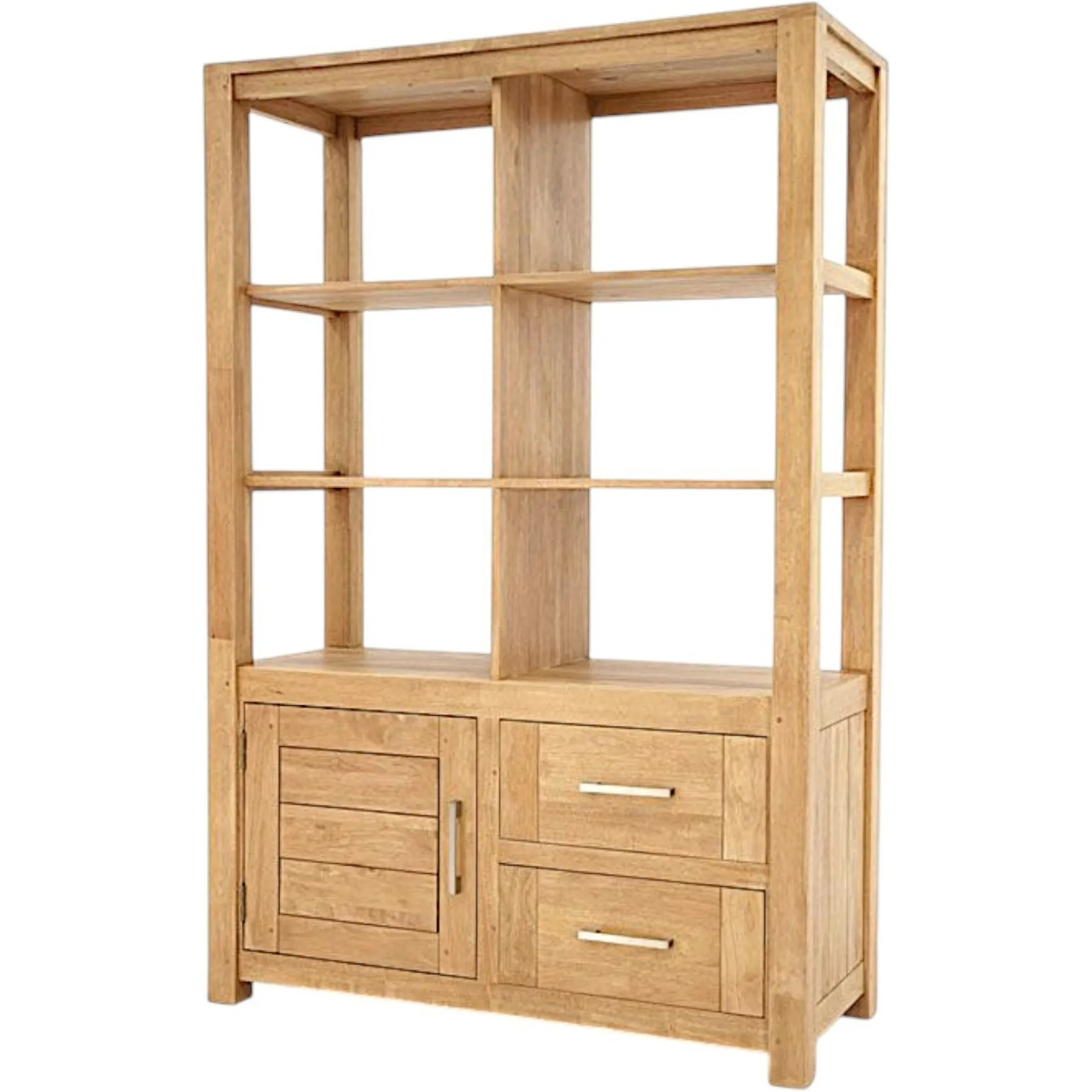 Bibliothèque moderne bois hévéa 110x165cm ATTAN