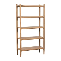 Bibliothèque moderne en chêne clair, 5 plateaux DERBY