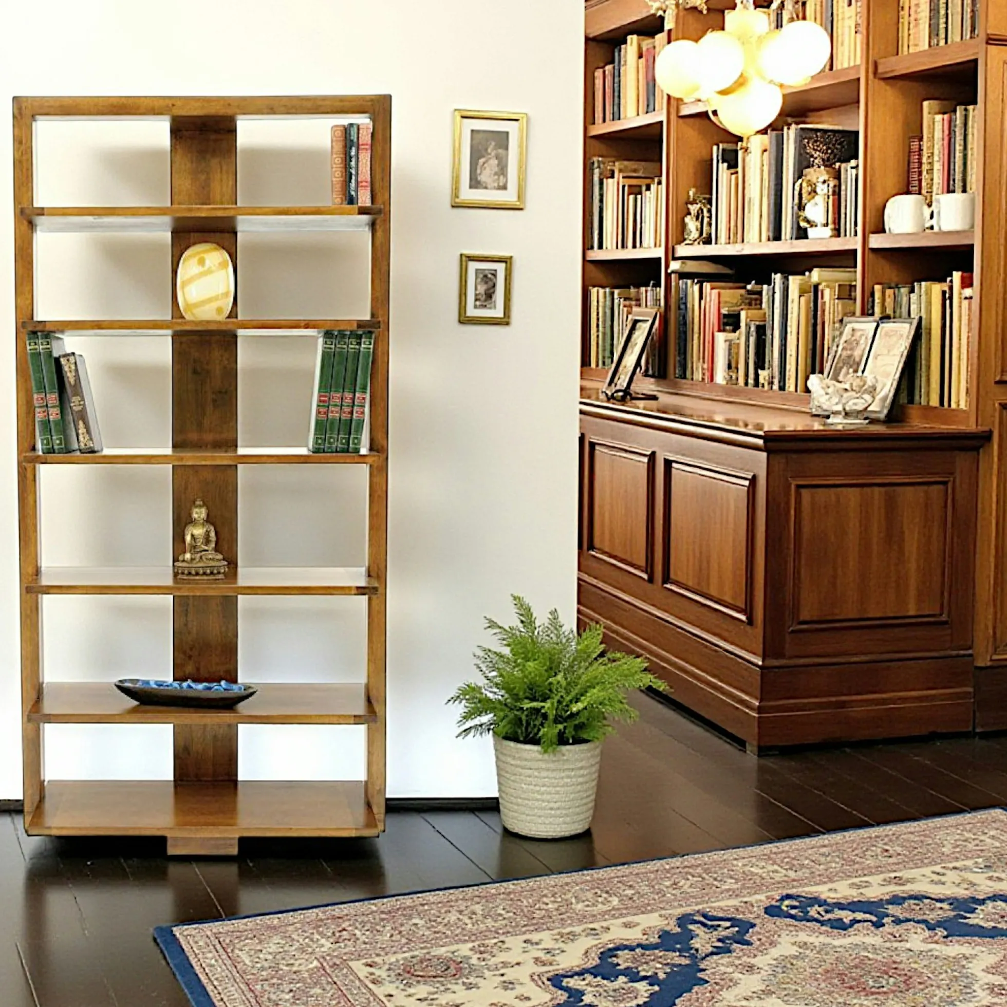 Bibliothèque moderne hévéa 95x190cm HELENA