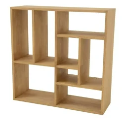 Bibliothèque ouverte Hévéa 8 niches déstructurées 90x30x90cm BALTIC