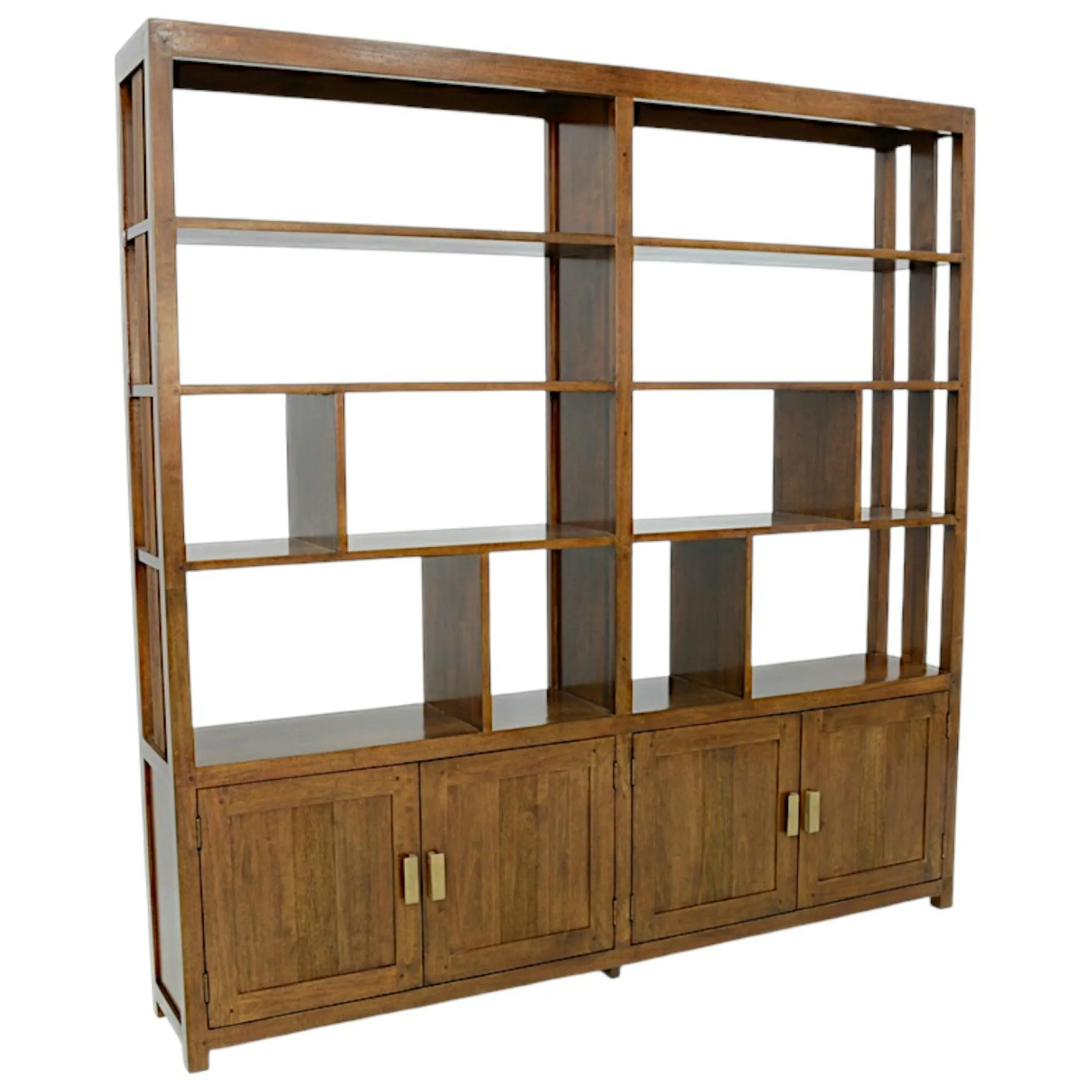 Bibliothéque ouverte Hévéa 4 portes, niches, 30x180x183cm HELENA