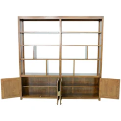 Bibliothéque ouverte Hévéa 4 portes, niches, 30x180x183cm HELENA