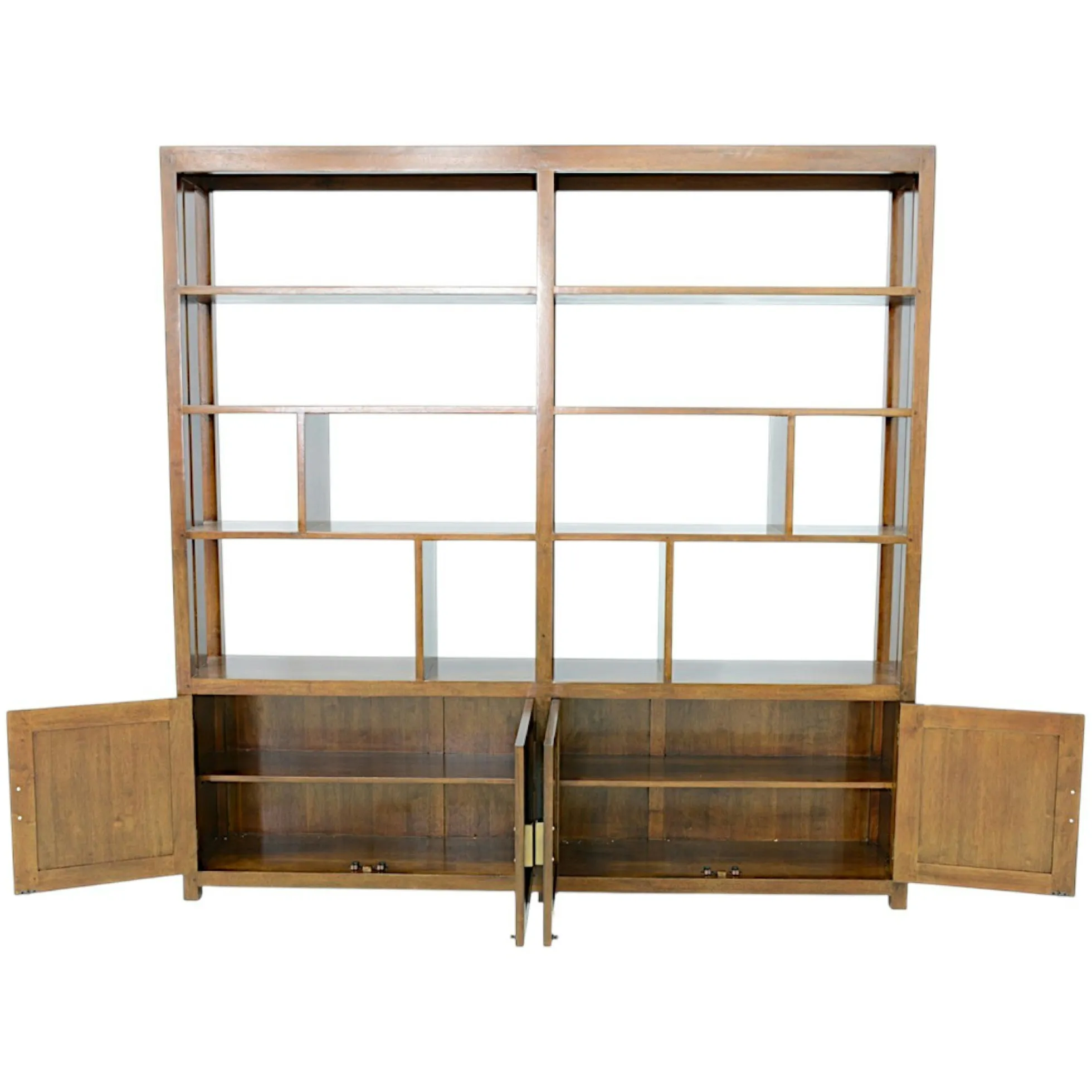 Bibliothéque ouverte Hévéa 4 portes, niches, 30x180x183cm HELENA