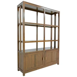 Bibliothèque ouverte Hévéa 2 portes, 3 étages 140x40x188,5cm GALA