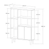 Bibliothèque scandinave effet bois clair 2 portes MARFA