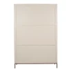 Bibliothèque étagère bois sable 6 portes rainurées CORTINA