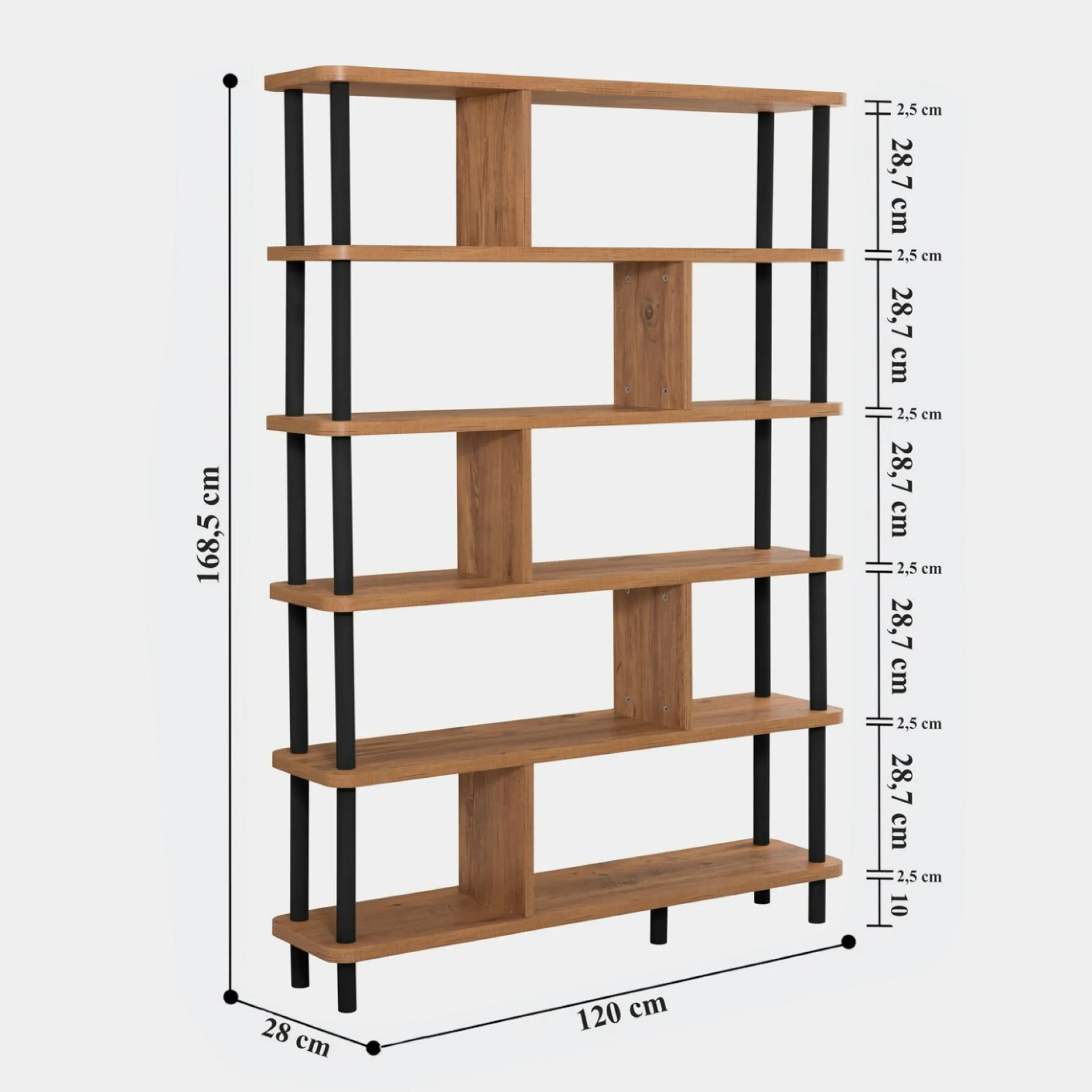 Bibliothèque étagère design organique à séparateurs MARFA