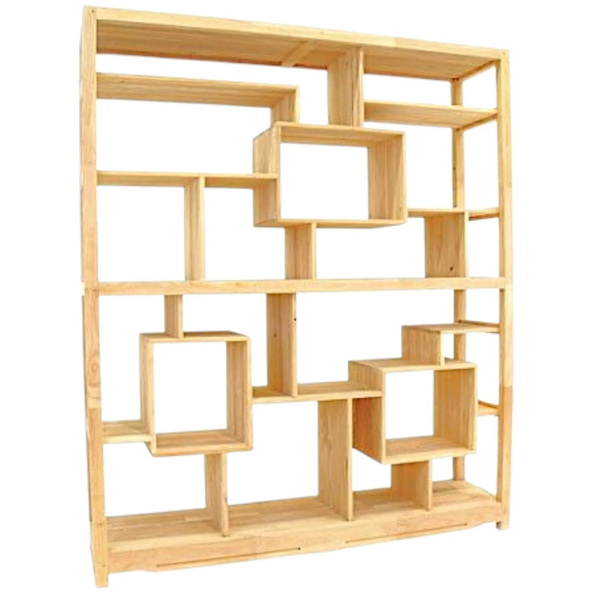 Bibliothèque étagère destructurée hévéa 160x190cm MAORI