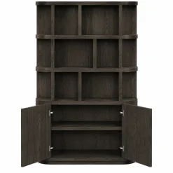 Bibliothèque étagère en chêne brun 2 portes LOREN