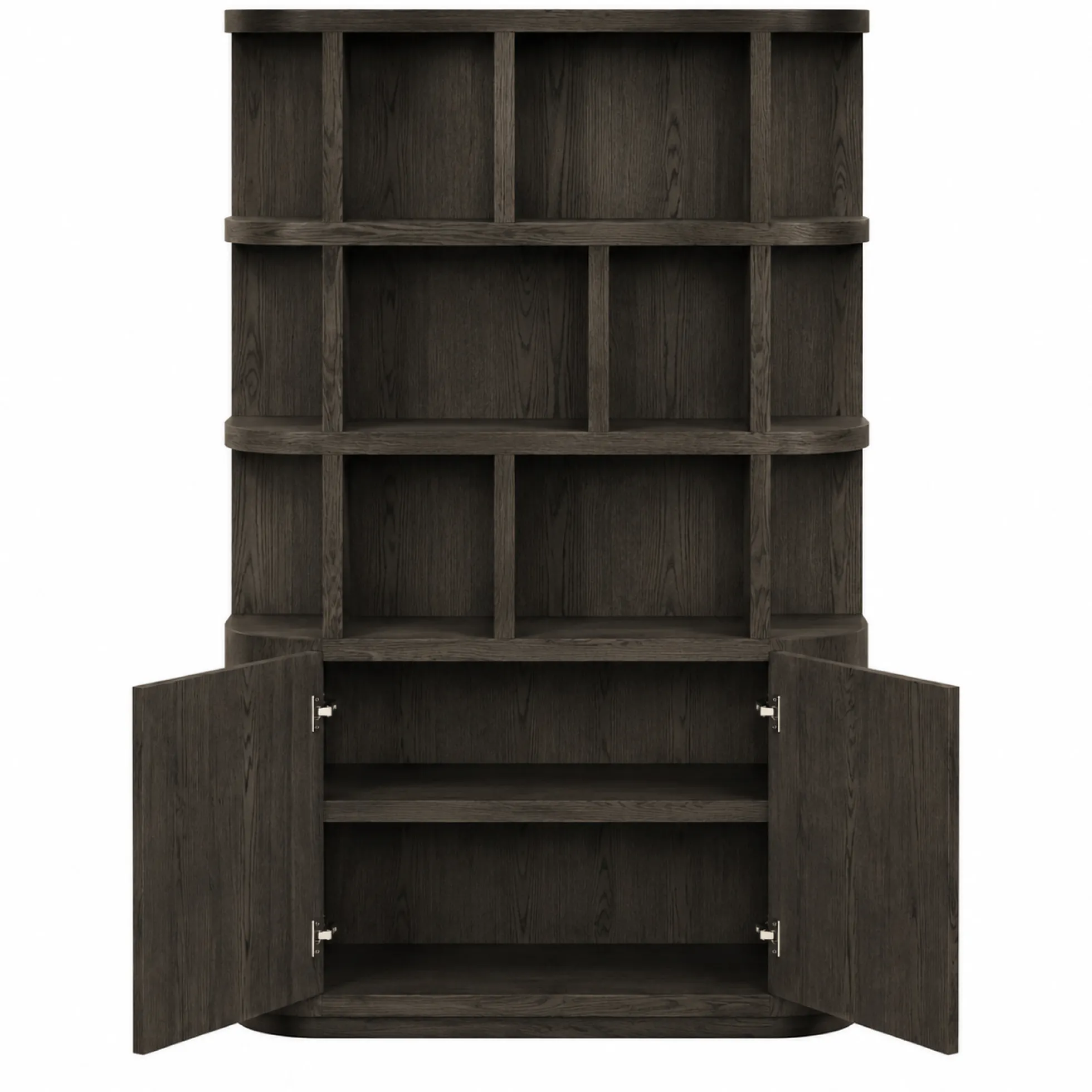 Bibliothèque étagère en chêne brun 2 portes LOREN
