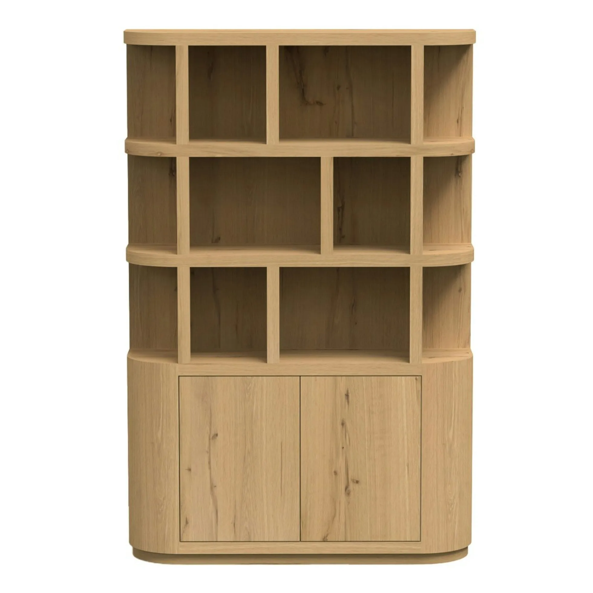 Bibliothèque étagère en chêne clair 2 portes LOREN