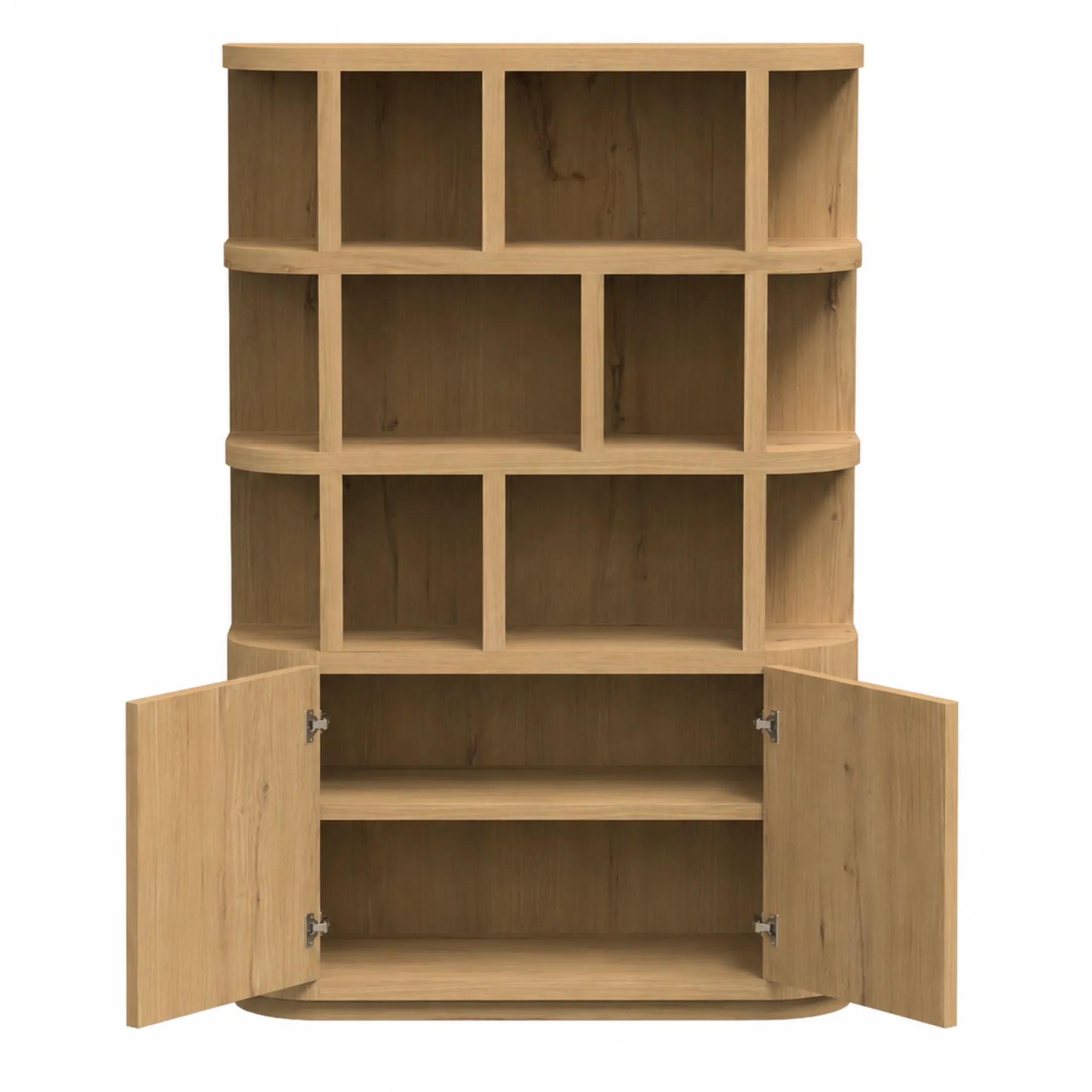 Bibliothèque étagère en chêne clair 2 portes LOREN
