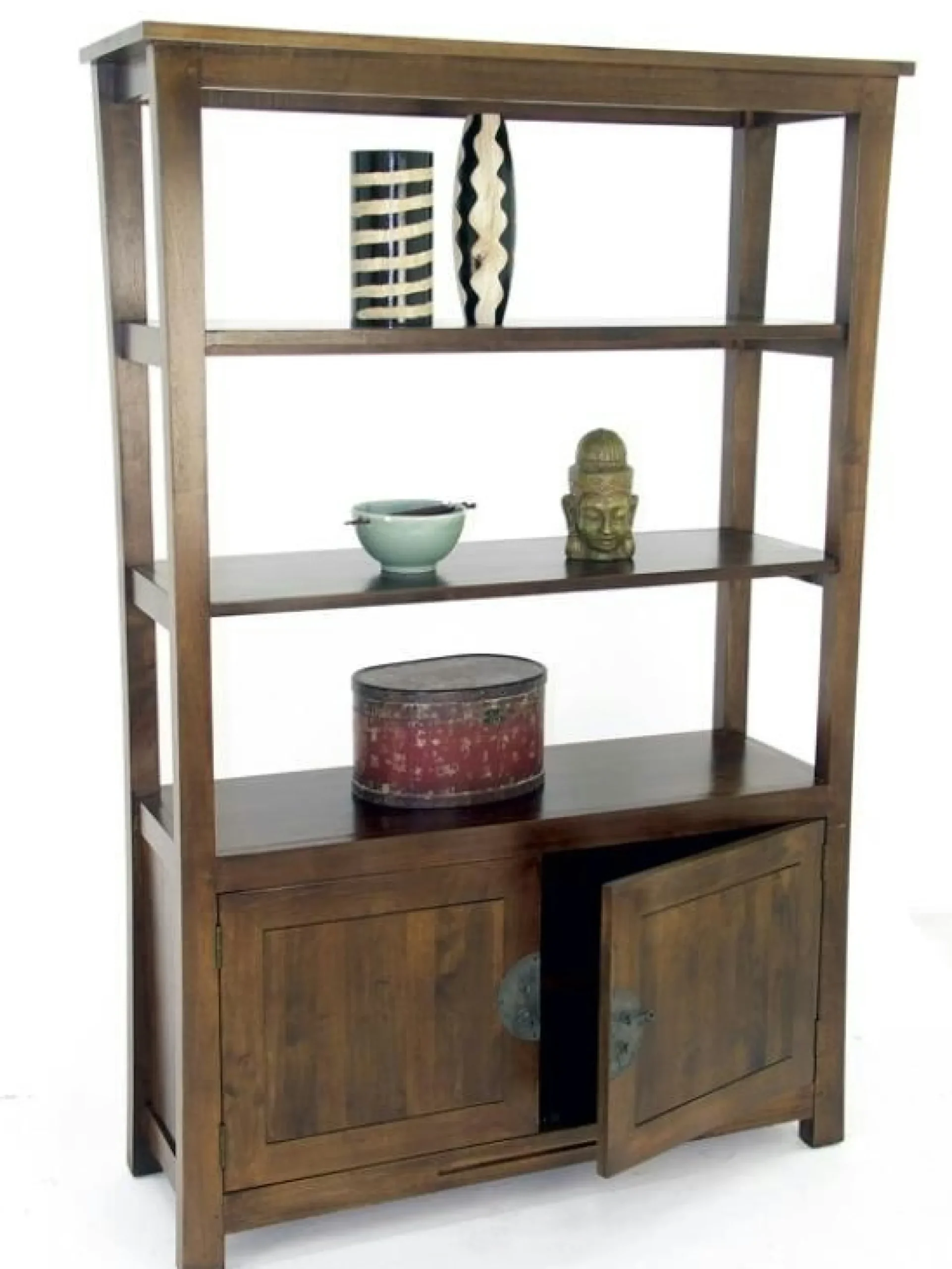 Bibliothèque étagère hévéa 120x40x180cm MAORI