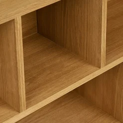 Bibliothèque étagère sur pieds en placage chêne clair 9 niches VARDE