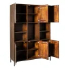 Bibliothèque étagère vintage 6 portes rainurées CORTINA