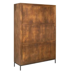 Bibliothèque étagère vintage 6 portes rainurées CORTINA