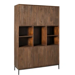 Bibliothèque étagère vintage 6 portes rainurées CORTINA
