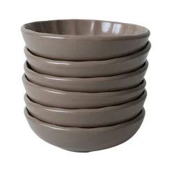 Bol apéro brun cendré forme fleur (lot de 6) EFIRA