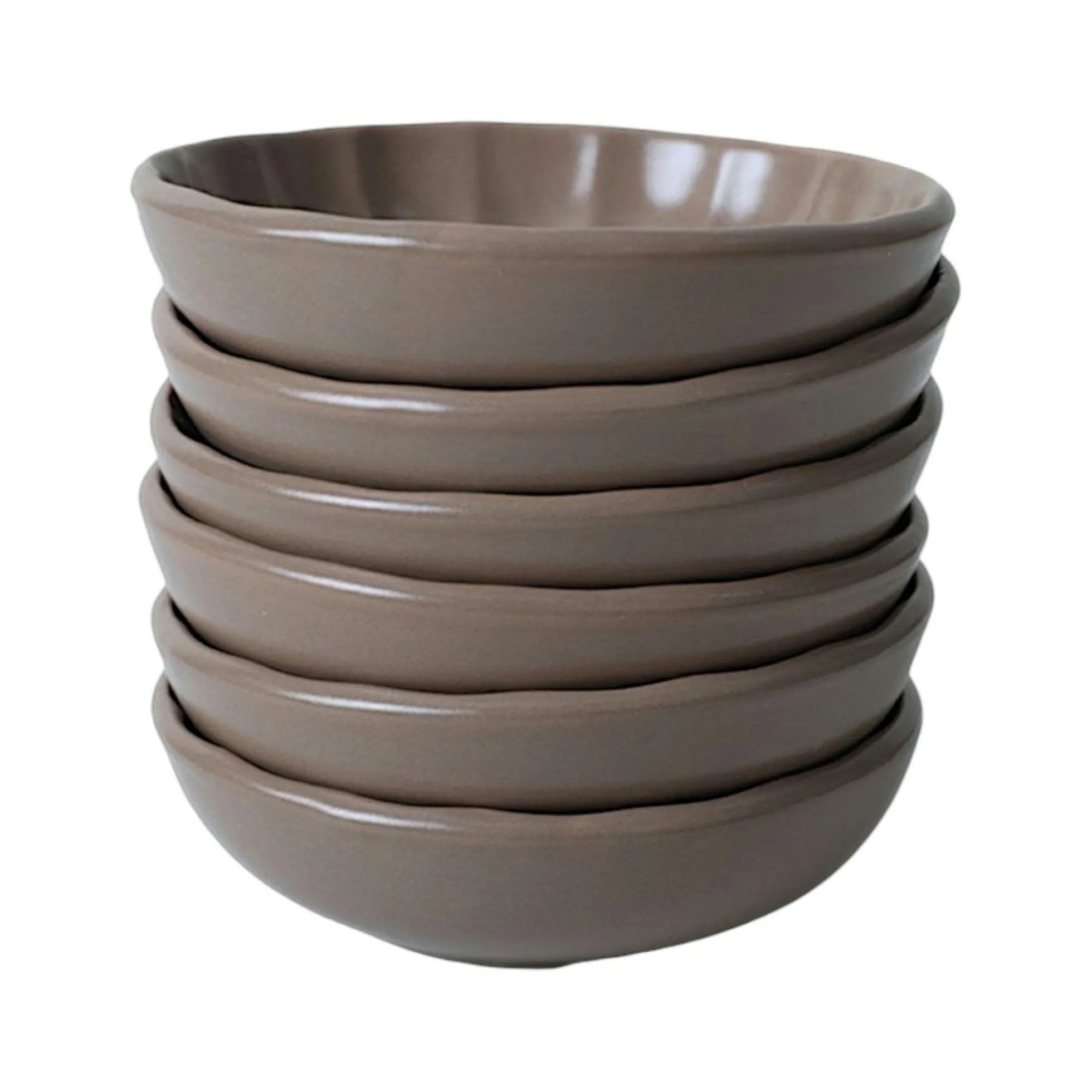 Bol apéro brun cendré forme fleur (lot de 6) EFIRA