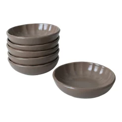 Bol apéro brun cendré forme fleur (lot de 6) EFIRA