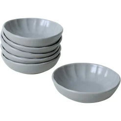 Bol apéro gris forme fleur (lot de 6) EFIRA