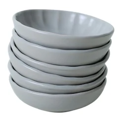 Bol apéro gris forme fleur (lot de 6) EFIRA