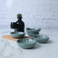 Bol apéro vert pâle forme fleur (lot de 6) EFIRA