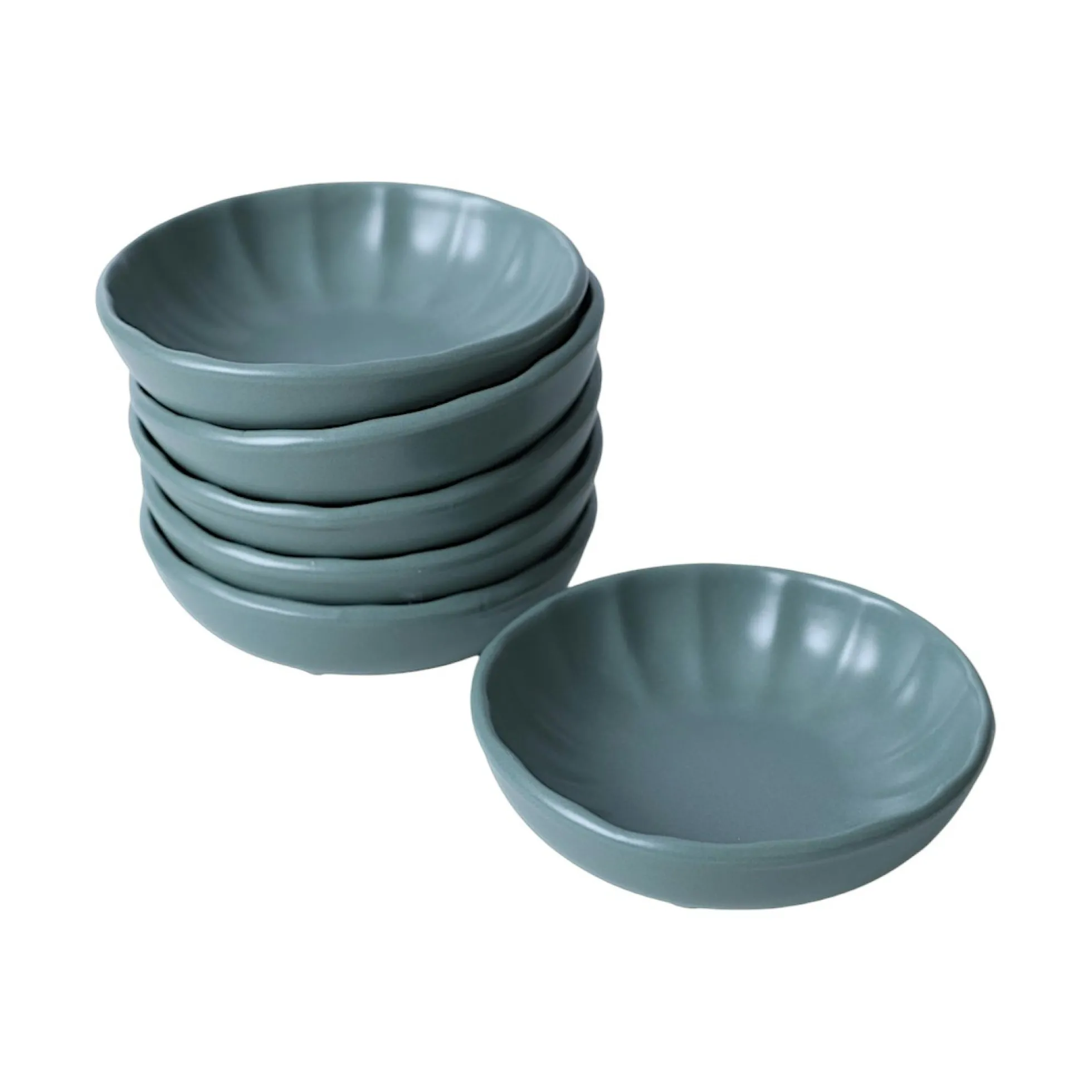 Bol apéro vert pâle forme fleur (lot de 6) EFIRA
